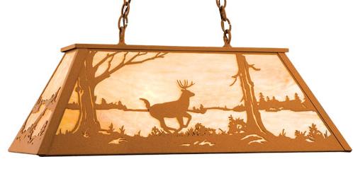 72&#34; Long Deer at Lake Oblong Pendant