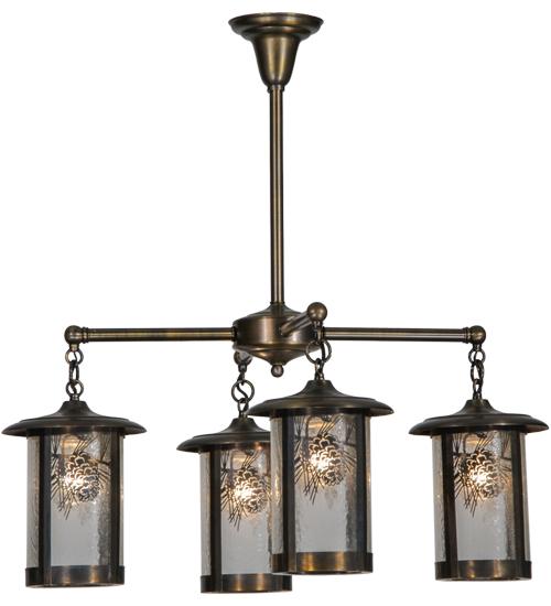 30&#34;W Fulton Winter Pine 4 LT Chandelier