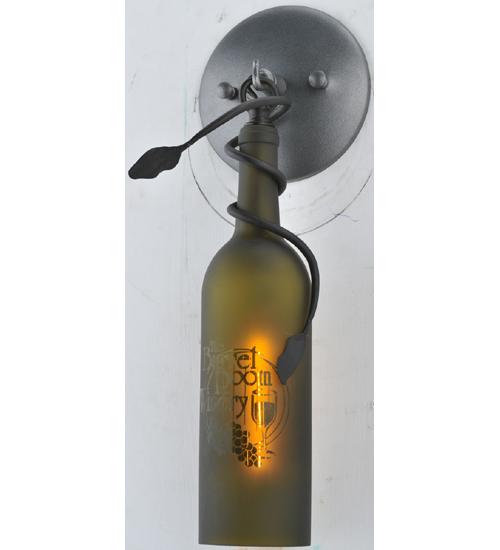 3&#34;W Tuscan Vineyard Custom Etched Wine Bottle Wall Sconce