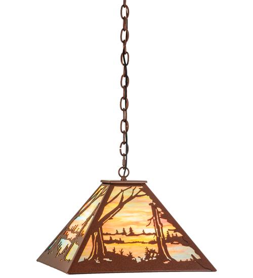 17.5&#34;Sq Quiet Pond Pendant