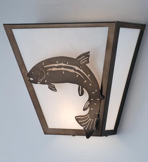 13&#34;W Leaping Trout Wall Sconce