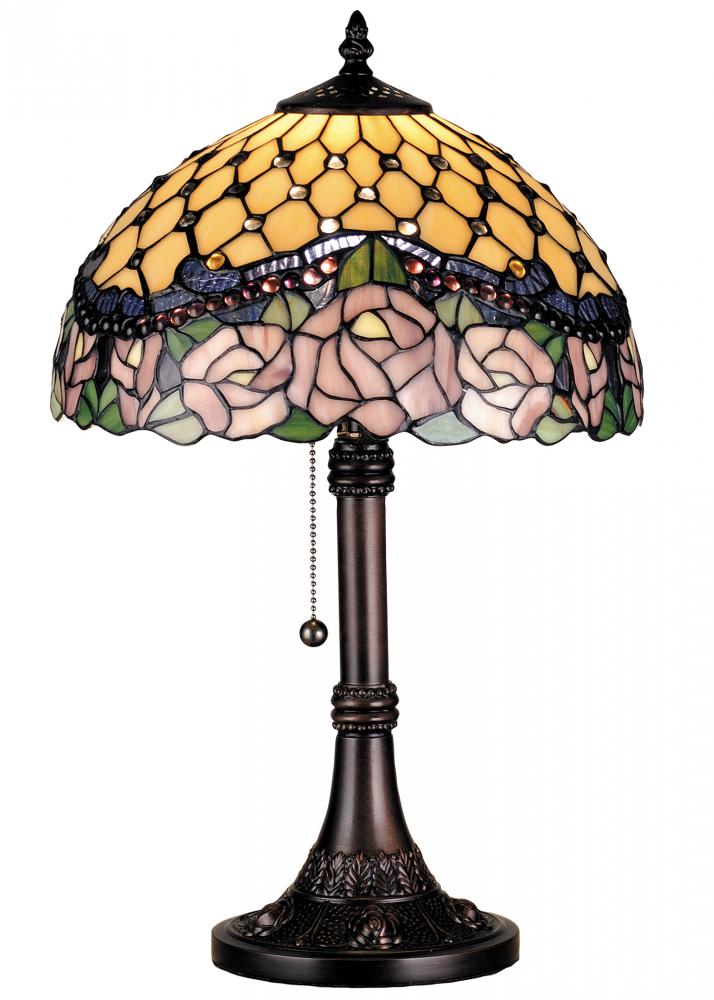 19&#34; High Jeweled Rose Table Lamp