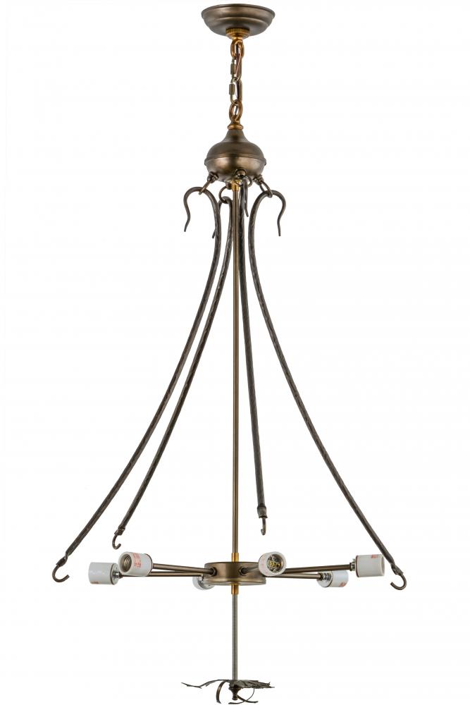 40&#34; Wide Antique Copper 6 LT Inverted Pendant Hardware