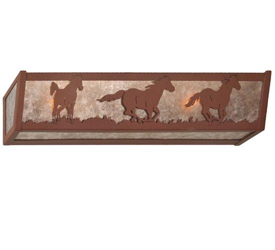 24&#34;W Running Horses Vanity Light