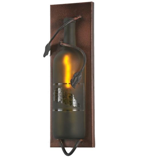 6&#34; Wide Tuscan Vineyard Wine Bottle Wall Sconce