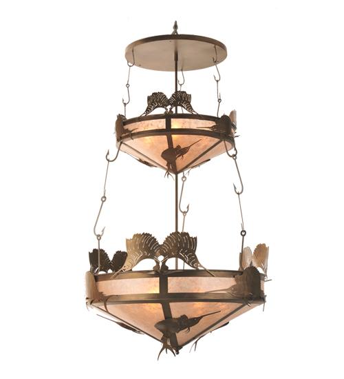 44&#34; Wide Catch of the Day Sailfish Two Tier Inverted Pendant