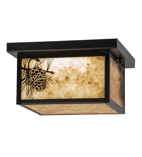 12&#34;Sq Hyde Park Winter Pine LED Flushmount