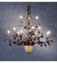 Meyda Green 10009 - 60" Wide Greenbriar Oak 12 Arm Chandelier