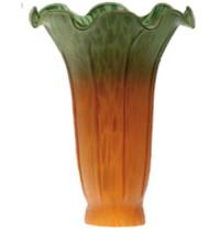 Meyda Green 10192 - 4" Wide X 6" High Amber/Green Pond Lily Shade