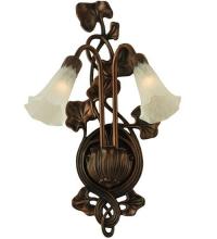 Meyda Green 11239 - 11"W White Pond Lily 2 LT Wall Sconce