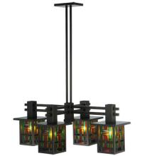 Meyda Green 121739 - 36"L Hausman Mission 4 LT Oblong Chandelier