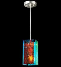 Meyda Green 122417 - 7"W Metro Fusion Fire and Ice Granite Quadrato Mini Pendant