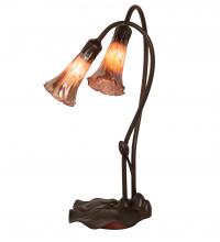 Meyda Green 14099 - 16" High Purple Iridescent Pond Lily 2 Light Accent Lamp