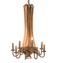 Meyda Green 197593 - 20" Wide Barrel Stave Madera 8 LT Chandelier