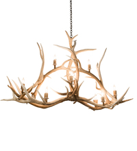 Meyda Green 200467 - 66.5" Long Antlers Elk 10 Light Oblong Chandelier