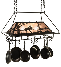 Meyda Green 210249 - 40" Long Moose at Lake 3 Light Pot Rack