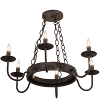 Meyda Green 213965 - 24" Wide Edinburgh 6 Light Chandelier