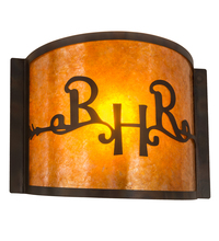 Meyda Green 213987 - 12" Wide Ridin Hy Personalized Wall Sconce