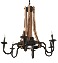 Meyda Green 214086 - 36" Wide Barrel Stave 6 Light Chandelier