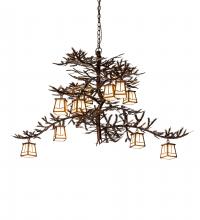 Meyda Green 228470 - 55" Long Pine Branch 12 Light Chandelier