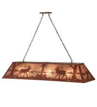 Meyda Green 48429 - 60" Long Elk at Lake Oblong Pendant