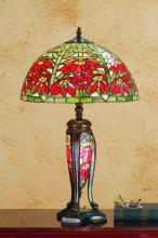 Meyda Green 65896 - 25" High Tiffany Poinsettia W/Lighted Base Table Lamp