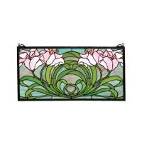 Meyda Green 79950 - 22"W X 11"H Calla Lily Stained Glass Window