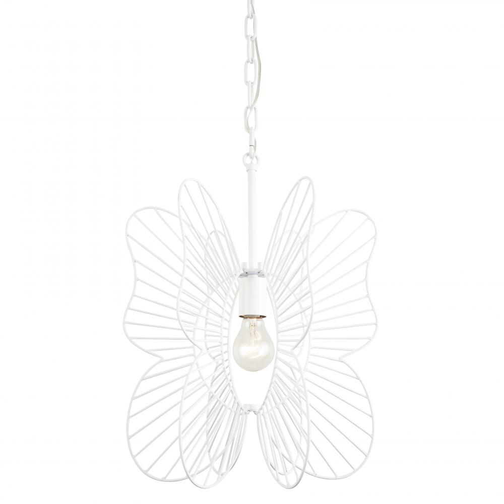 Monarch Butterfly 1-Lt Pendant - White