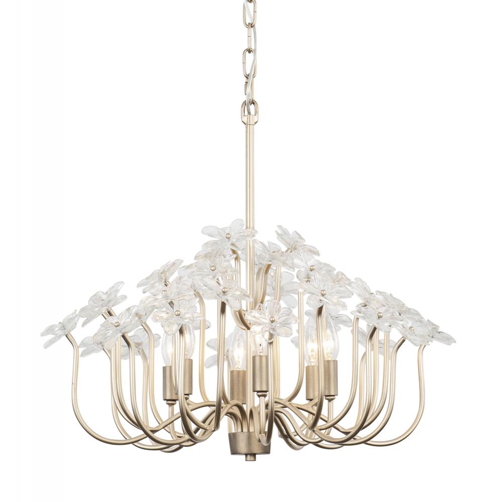 Wildflower 6-Lt Chandelier - Gold Dust/Artifact