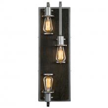 Varaluz 268W03SL - Lofty 3-Lt Sconce - Steel/Zebrawood