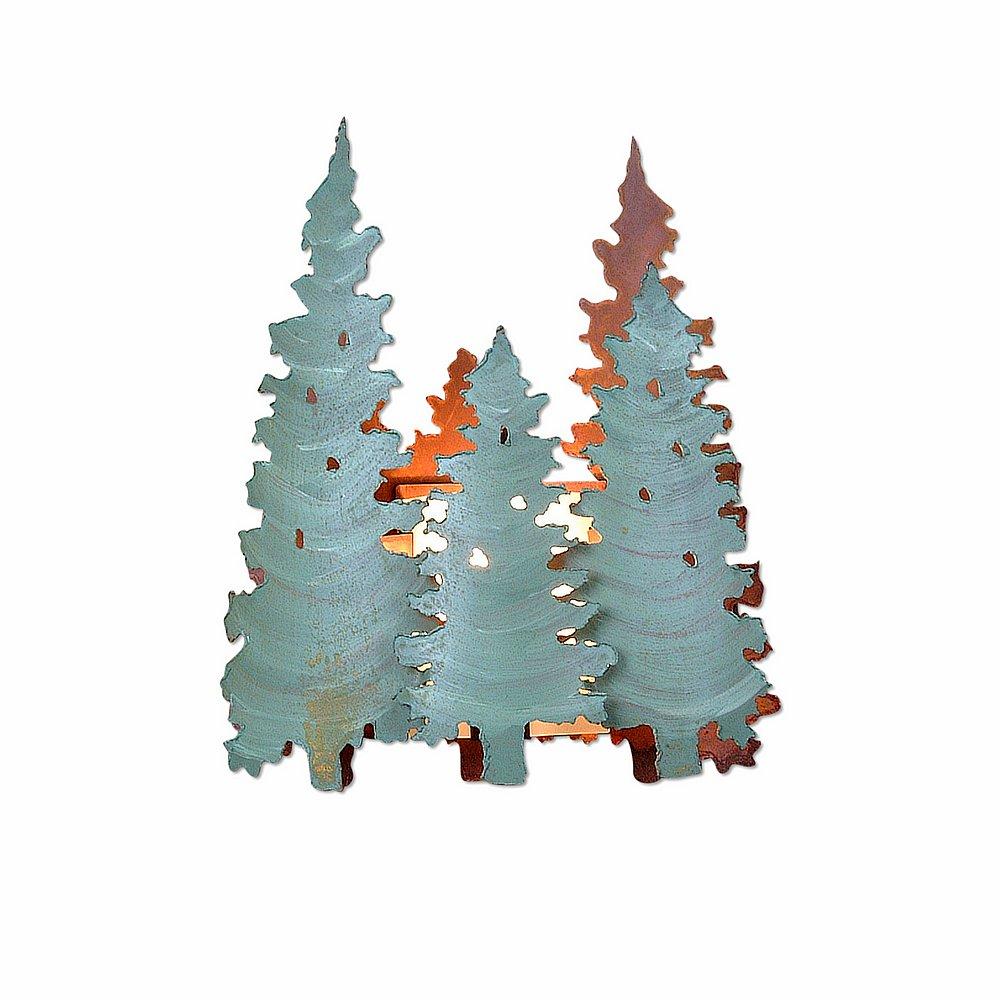 Pine Grove Sconce - Pine Tree Green-Rust Patina base Finish