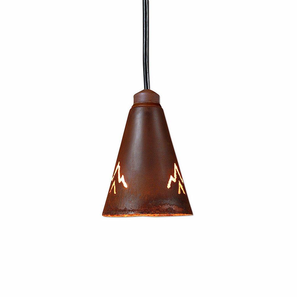 Canyon Pendant Extra Small - Deception Pass - Rust Patina Finish - Black Cord