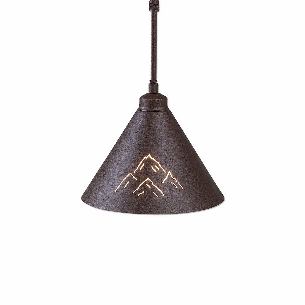 Canyon Pendant Small - Mountain - Rustic Brown Finish - Adjustable Stem