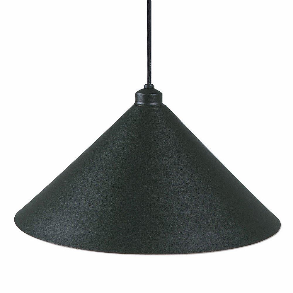 Canyon Pendant Large - Rustic Plain - Black Iron Finish - Black Cord