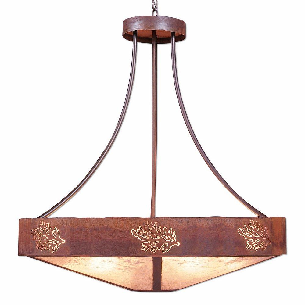 Ridgemont Chandelier Large - Shade Bottom - Cedar Bough Cutout - Almond Mica Shade