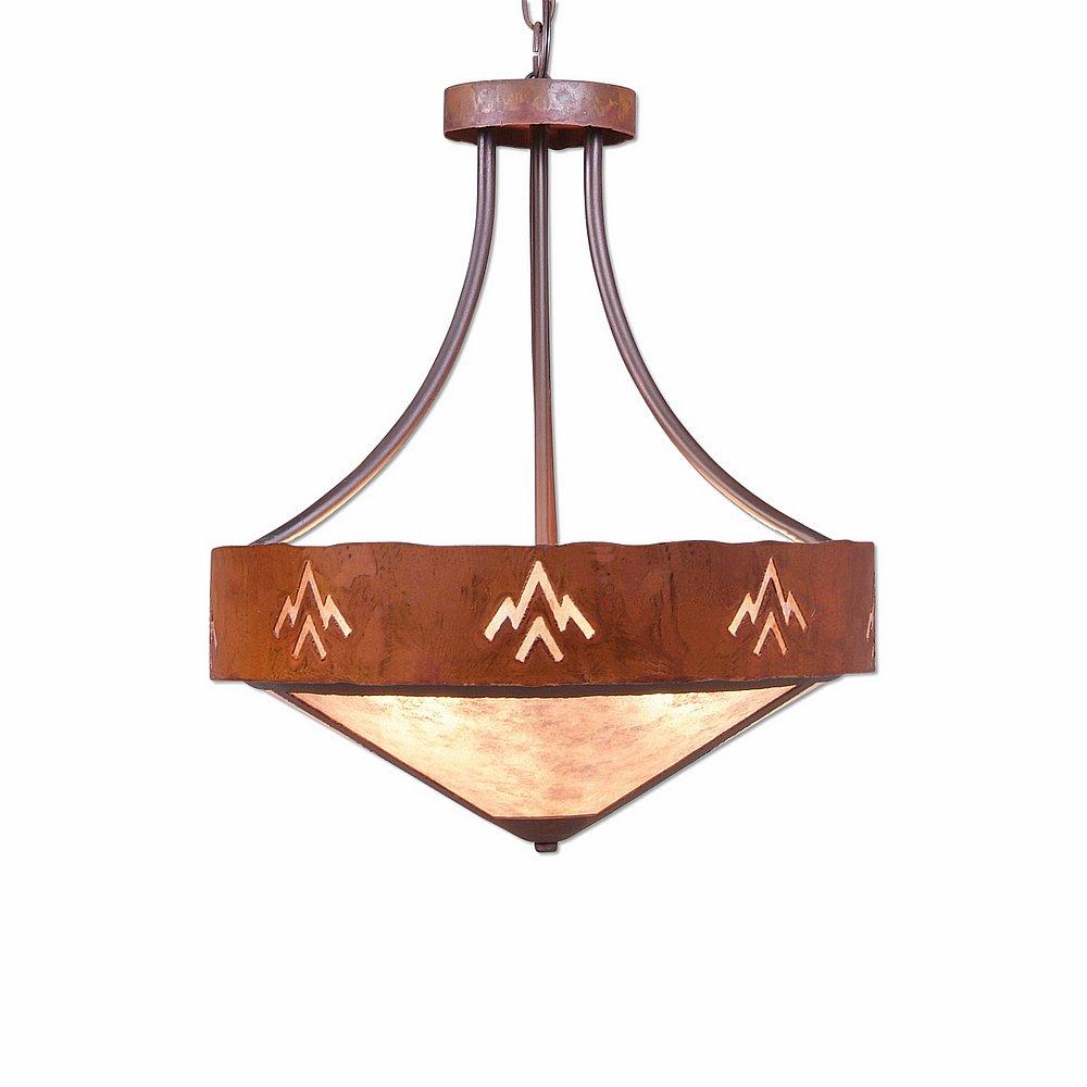 Ridgemont Foyer Chandelier Large Short - Shade Bottom - Deception Pass - Almond Mica Shade