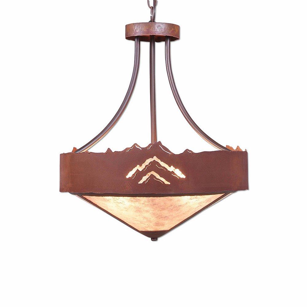 Ridgemont Foyer Chandelier Large Short - Shade Bottom - Mountain - Almond Mica Shade