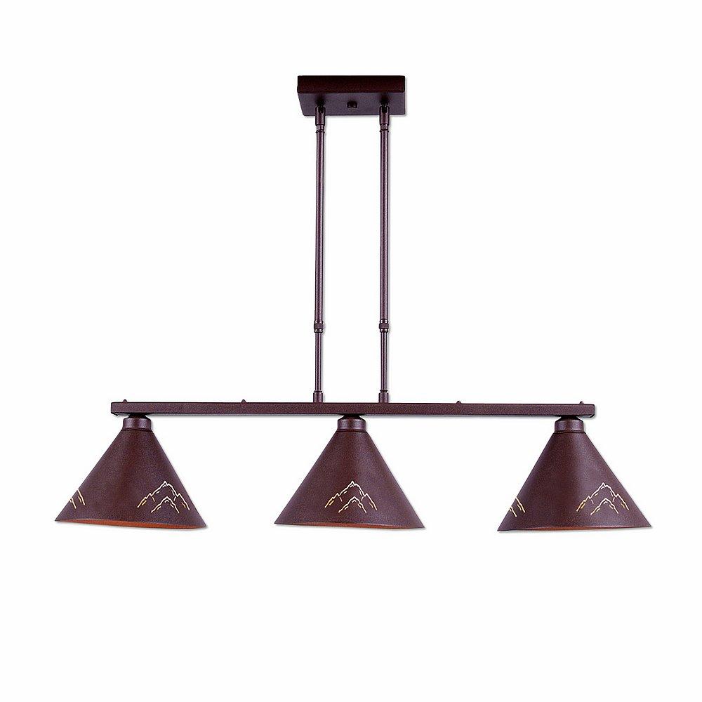 Canyon Island Billiard Light Small - Mountain - Rustic Brown Finish