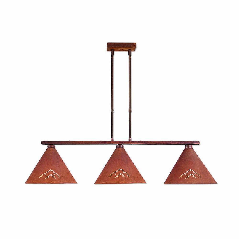 Canyon Island Billiard Light Large - Mountain - Rust Patina Finish