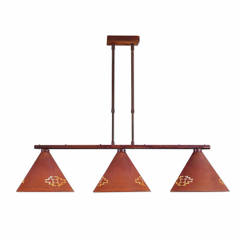 Canyon Island Billiard Light Large - Pueblo - Rust Patina Finish