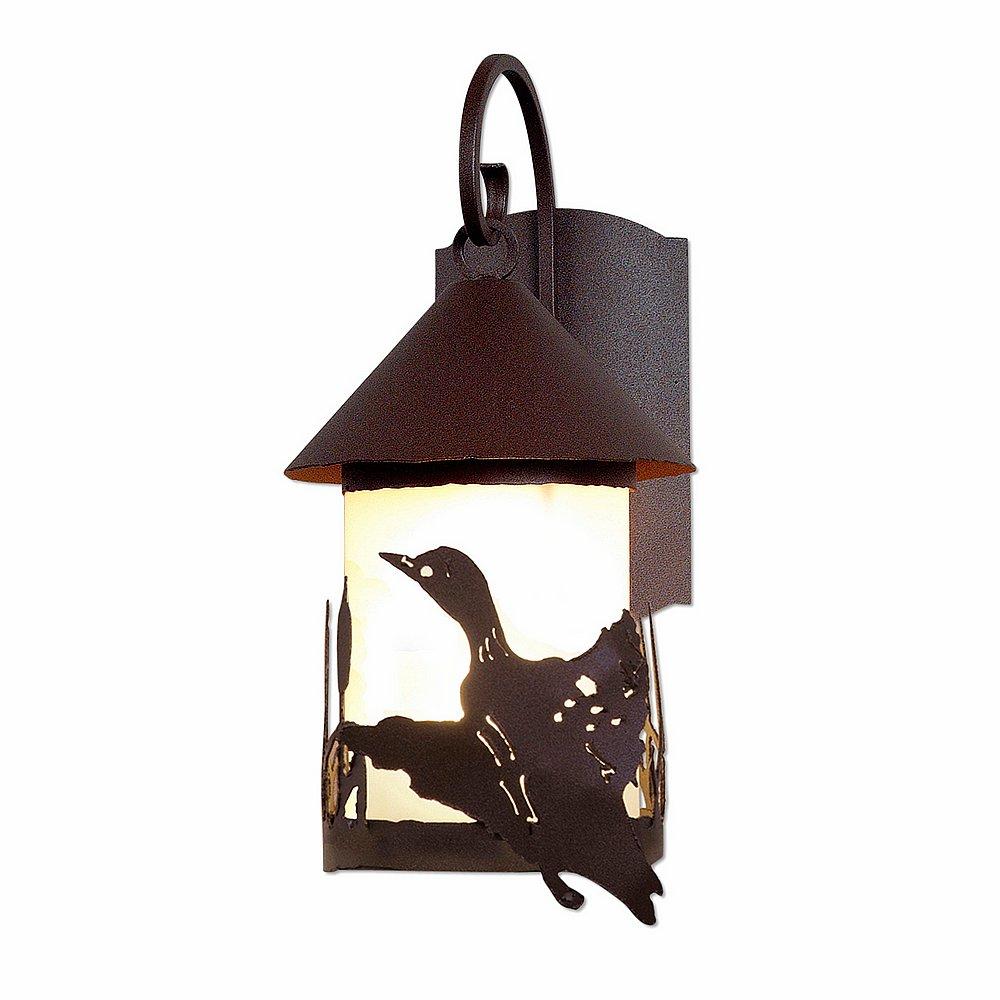 Vista Lantern Sconce - Loon - Frosted Glass Bowl - Rustic Brown Finish