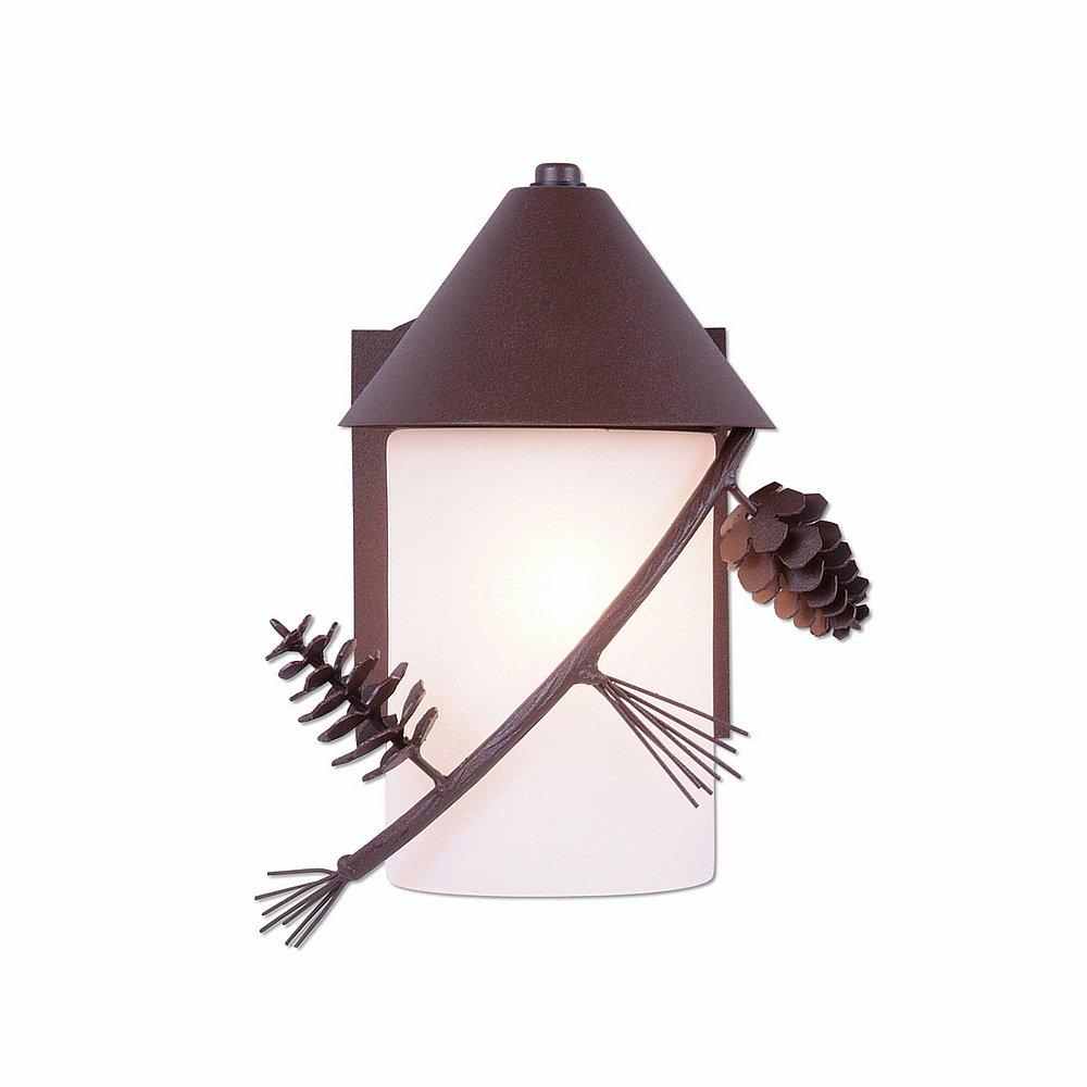 Cedarline Sconce - Pine Cone - Frosted Glass Bowl - Rustic Brown Finish