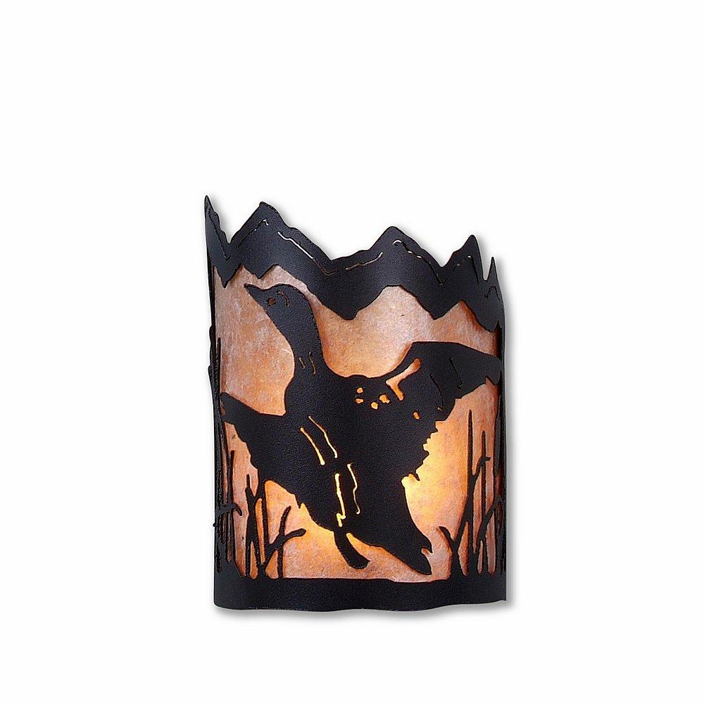 Cascade Sconce Small - Loon - Almond Mica Shade - Black Iron Finish