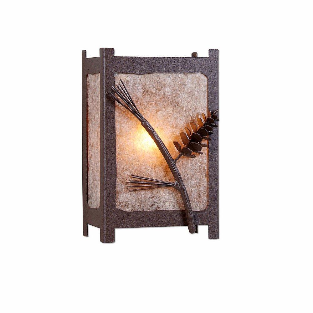 Seneca Sconce Small - Pine Cone - Almond Mica Shade - Rustic Brown Finish