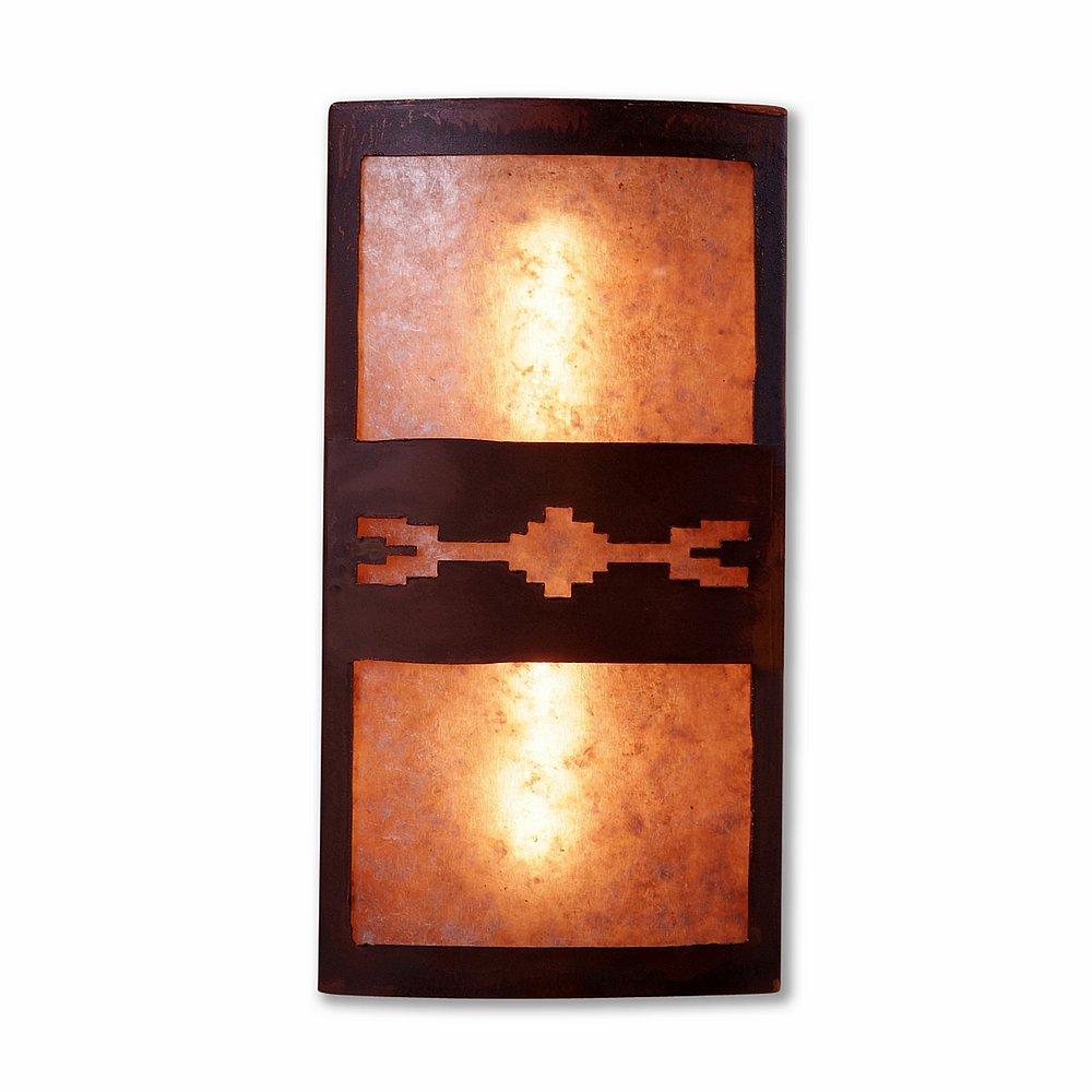 Benton Sconce - Del Rio - Almond Mica Shade - Rust Patina Finish