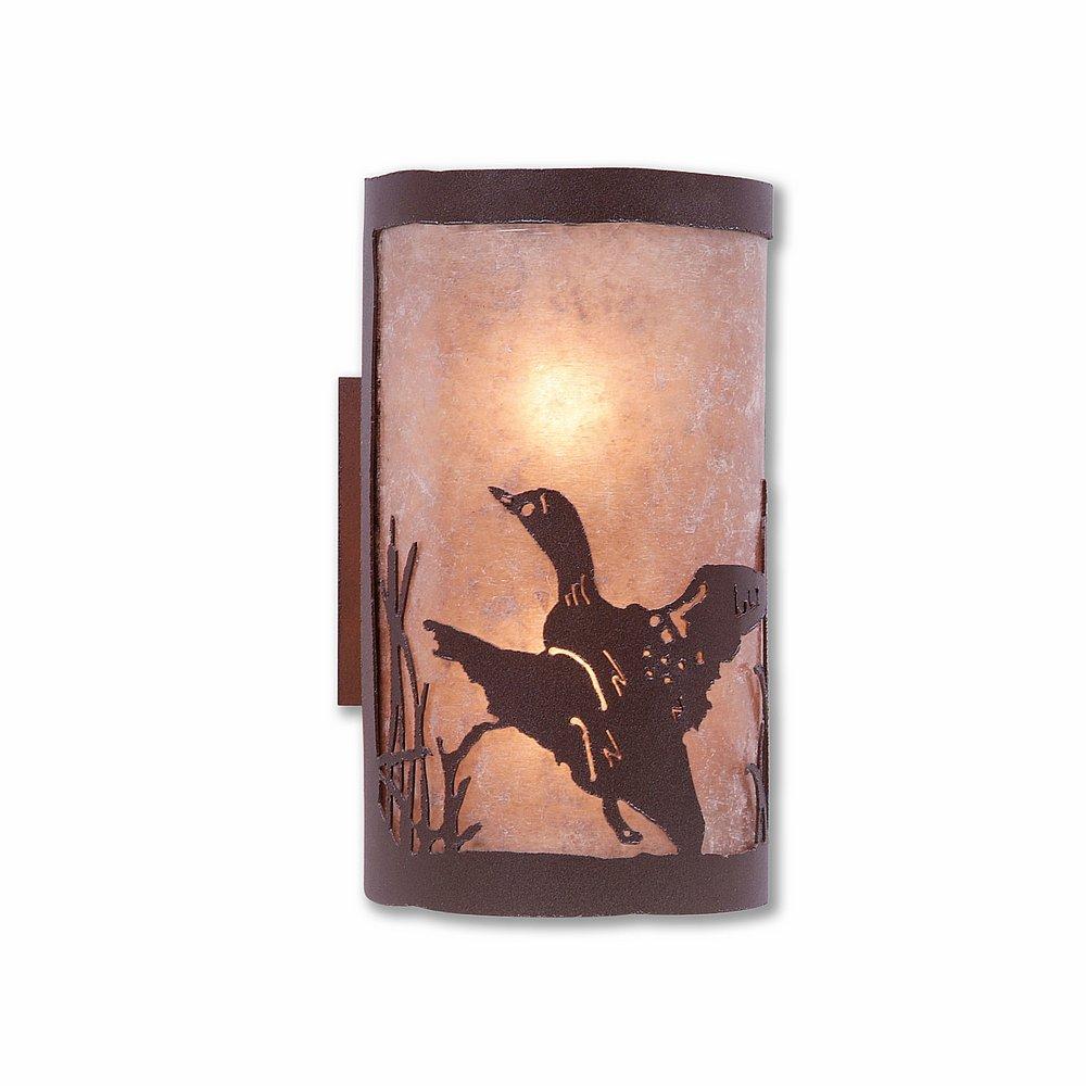 Kincaid Sconce - Loon - Almond Mica Shade - Rustic Brown Finish