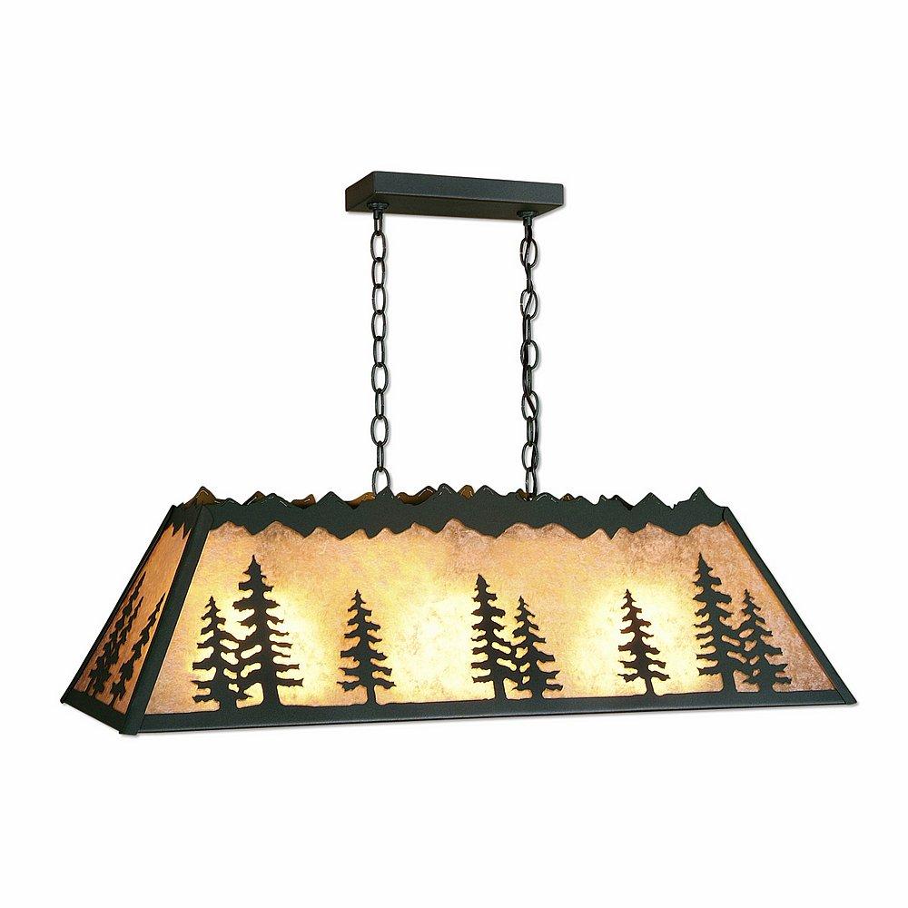 Rocky Mountain Billiard Light Small - Spruce Tree - Almond Mica Shade - Forest Green / Cedar Green