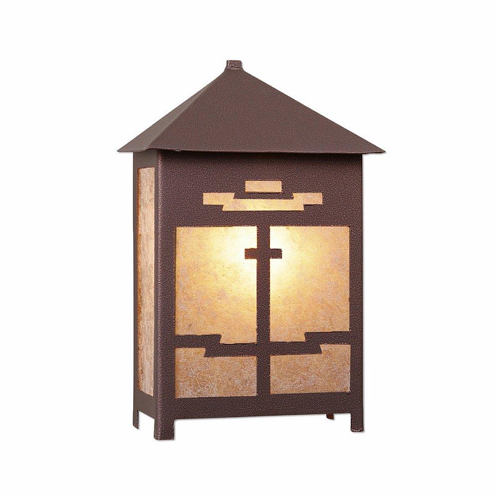 Hudson Sconce Large - Southwest - Almond Mica Shade - Copper Metallic (Antique Look) Finish