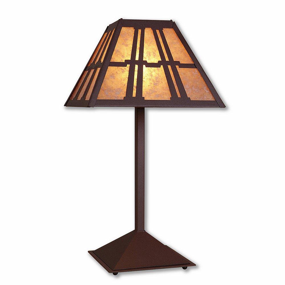 Rocky Mountain Table Lamp - Eastlake - Almond Mica Shade - Rustic Brown Finish