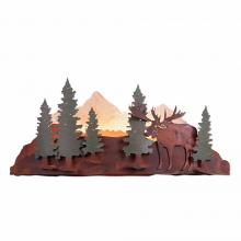 Avalanche Ranch Lighting A11328-04 - Wood Mountain Sconce - Moose - Pine Tree Green-Rust Patina base Finish